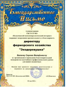 Благодарственное письмо — 15